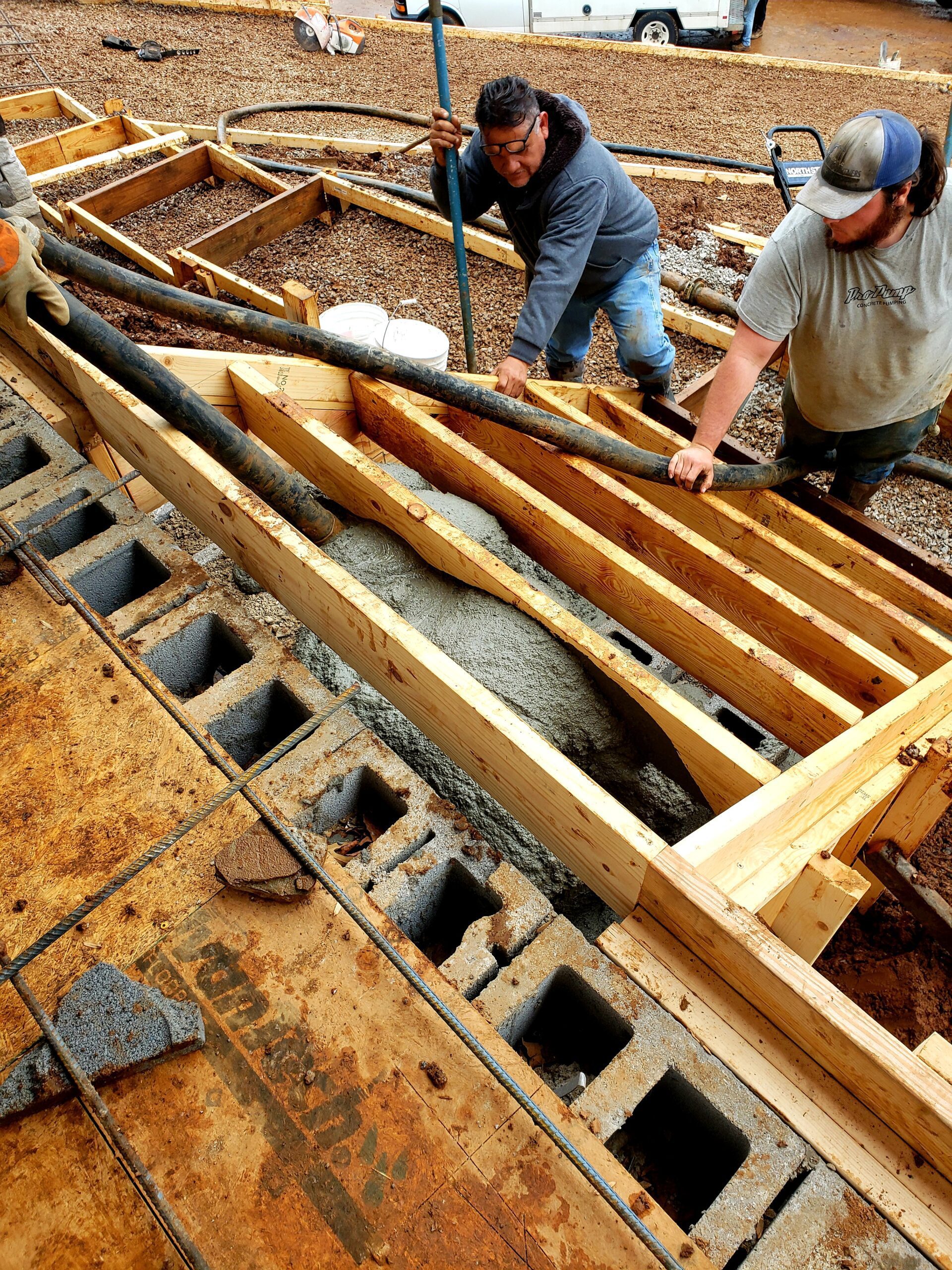 Concrete stair footers